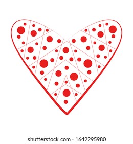 Vector heart of outline hand drawn heart icon. Illustration for your graphic design.