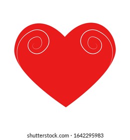 Vector heart of outline hand drawn heart icon. Illustration for your graphic design.