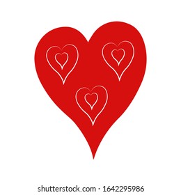 Vector heart of outline hand drawn heart icon. Illustration for your graphic design.