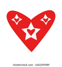 Vector heart of outline hand drawn heart icon. Illustration for your graphic design.