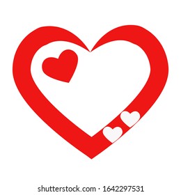 Vector heart of outline hand drawn heart icon. Illustration for your graphic design.