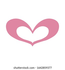 Vector heart of outline hand drawn heart icon. Illustration for your graphic design.