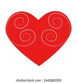 Vector heart of outline hand drawn heart icon. Illustration for your graphic design.