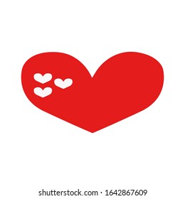 Vector heart of outline hand drawn heart icon. Illustration for your graphic design.