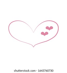 Vector heart of outline hand drawn heart icon. Illustration for your graphic design.
