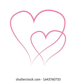 Vector heart of outline hand drawn heart icon. Illustration for your graphic design.