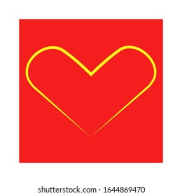 Vector heart of outline hand drawn heart icon. Illustration for your graphic design.
