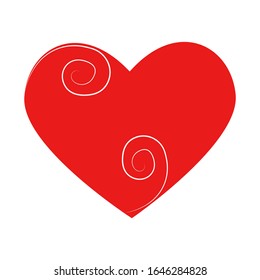 Vector heart of outline hand drawn heart icon. Illustration for your graphic design.