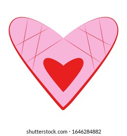 Corazón vectorial del contorno icono del corazón dibujado a mano. Ilustración para su diseño gráfico.