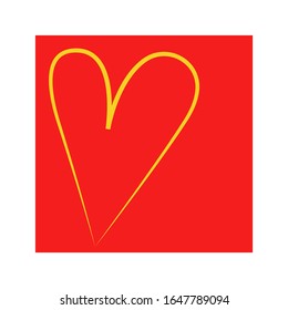 Vector heart of outline hand drawn heart icon. Illustration for your graphic design.