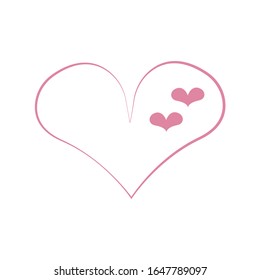 Vector heart of outline hand drawn heart icon. Illustration for your graphic design.