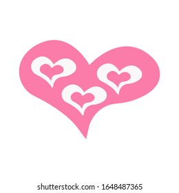 Vector heart of outline hand drawn heart icon. Illustration for your graphic design.