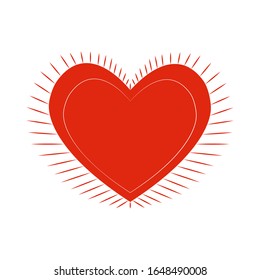 Vector heart of outline hand drawn heart icon. Illustration for your graphic design.