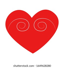 Vector heart of outline hand drawn heart icon. Illustration for your graphic design.