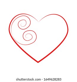 Corazón vectorial del contorno icono del corazón dibujado a mano. Ilustración para su diseño gráfico.