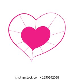 Vektorillustration Herzstück der Umrisslinie handgezeichnet Herzsymbol. Illustration für Ihr Grafikdesign.