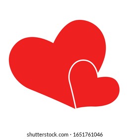 Vector heart of outline hand drawn heart icon. Illustration for your graphic design.