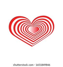 Vector heart of outline hand drawn heart icon. Illustration for your graphic design.