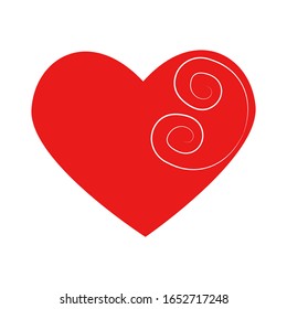 Vector heart of outline hand drawn heart icon. Illustration for your graphic design.