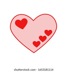 Vector heart of outline hand drawn heart icon. Illustration for your graphic design.