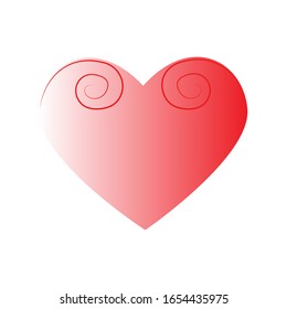 Vector heart of outline hand drawn heart icon. Illustration for your graphic design.