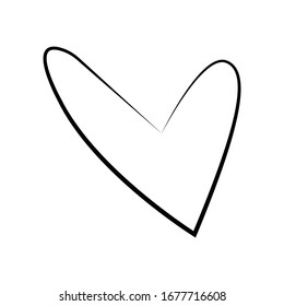 Eslabón del corazón del vector dibujado a mano. icono del corazón. Ilustración para su diseño gráfico.