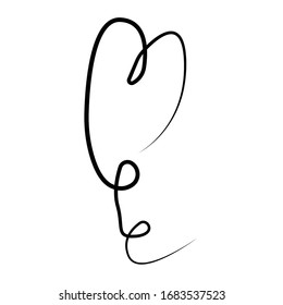 Vector heart outline hand drawn heart icon. Illustration for your graphic design.