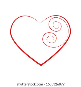 Vector heart of outline hand drawn heart icon. Illustration for your graphic design.