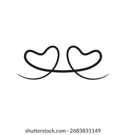 Vector corazón contorno dibujado a mano icono Plantilla