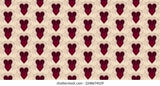 Vector heart pattern background. By using a romantic color palette and with a flat style to make it easier to use