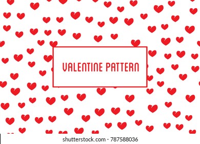 Vector heart pattern. Design of hand drawn hearts for St. Valent