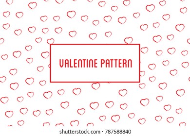 Vector heart pattern. Design of hand drawn hearts for St. Valentine's day.