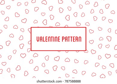 Vector heart pattern. Design of hand drawn hearts for St. Valentine's day.