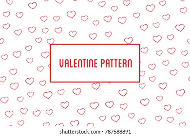 Vector heart pattern. Design of hand drawn hearts for St. Valentine's day.