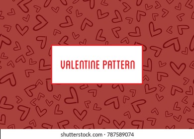 Vector heart pattern. Design of hand drawn hearts for St. Valent