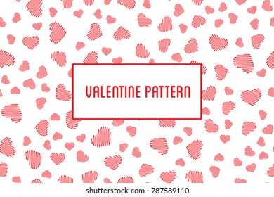 Vector heart pattern. Design of hand drawn hearts for St. Valent