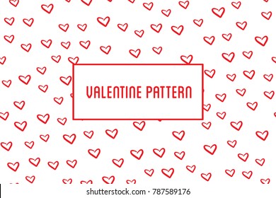 Vector heart pattern. Design of hand drawn hearts for St. Valent