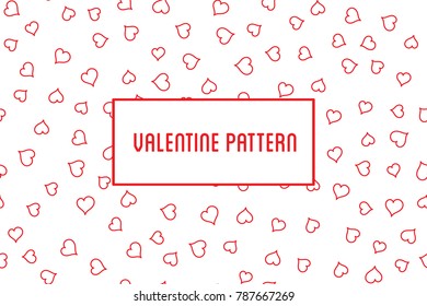 Vector heart pattern. Design of hand drawn hearts for St. Valentine's day.