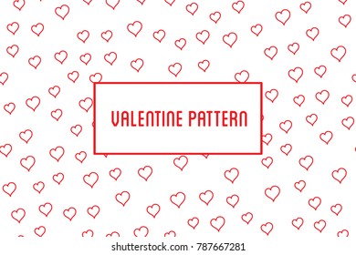Vector heart pattern. Design of hand drawn hearts for St. Valentine's day.