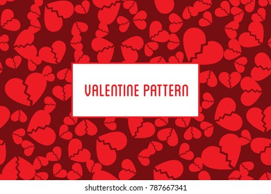 Vector heart pattern. Design of hand drawn hearts for St. Valentine's day.