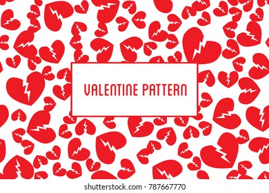 Vector heart pattern. Design of hand drawn hearts for St. Valentine's day.