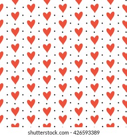 Vector heart pattern with dots. Pattern in swatches.