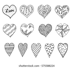 Vector heart pattern on white background. Vector.