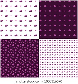 Vector heart pattern set. St Valentine background