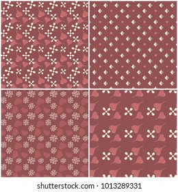 Vector heart pattern set. St Valentine design elements.