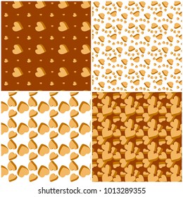 Vector heart pattern set. St Valentine design elements.