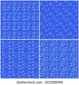 Vector heart pattern set. St Valentine design elements.