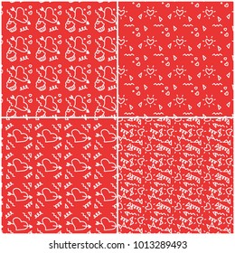 Vector heart pattern set. St Valentine design elements.