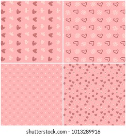 Vector heart pattern set. St Valentine design elements.