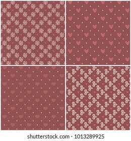 Vector heart pattern set. St Valentine design elements.